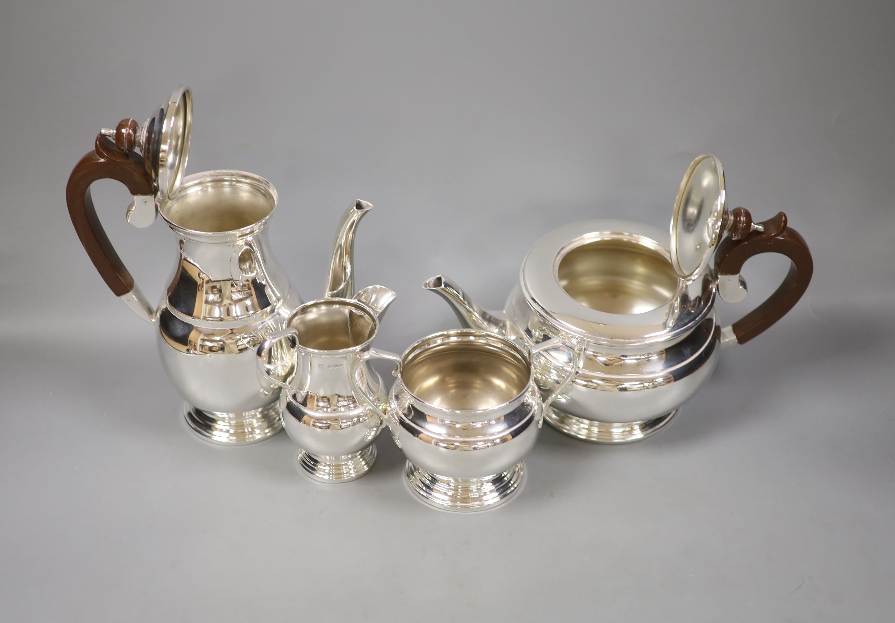 A four-piece silver 'Regent' tea service